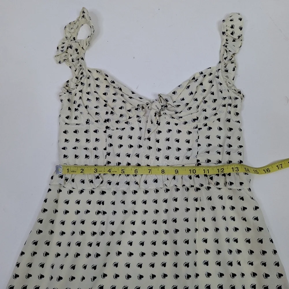 For Love & Lemons Sweetheart Heart Print Ruffled Mini Skirt - Picture 6 of 9